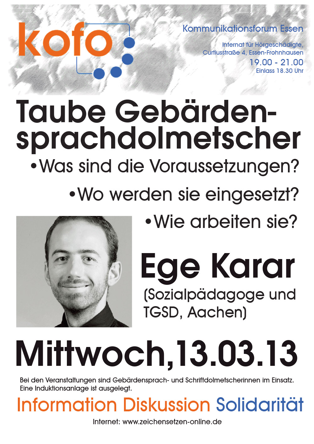 Taube Gebärdensprachdolmetscher