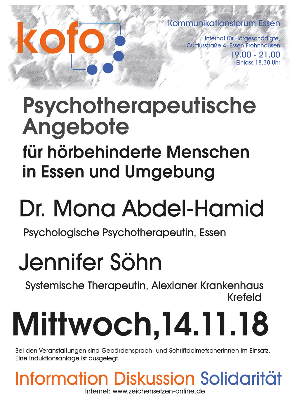 Psychotherapeutische Angebote für hörbehinderte Menschen in Essen und Umgebung
