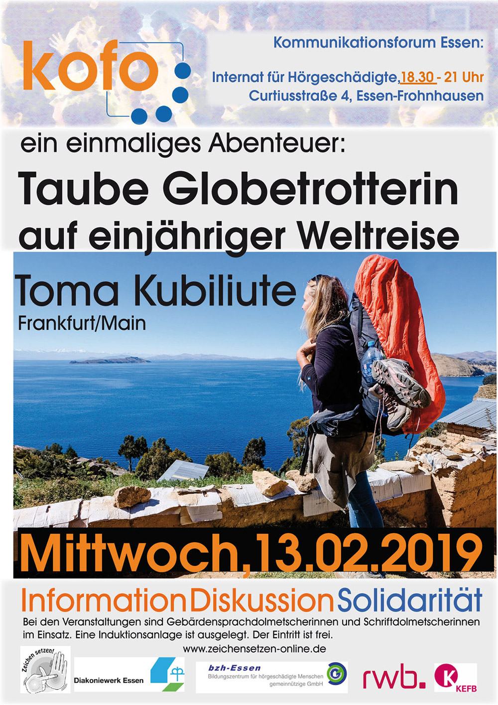 Taube Globetrotterin auf einjähriger Weltreise